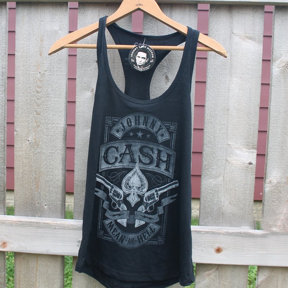 NWT Johnny Cash Mean As Hell Racer Back Tank M